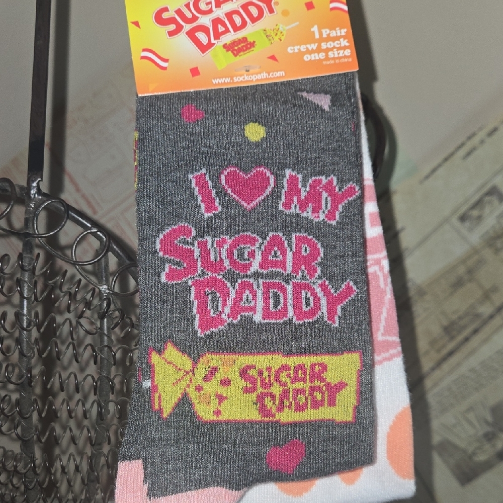 Sugar Daddy Graphic Crew Socks